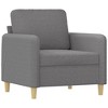 vidaXL Couch Living Room Single Sofa Chair with Footstool Light Gray Fabric - 3 of 4