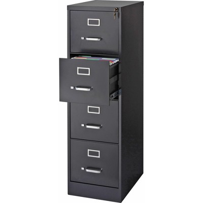 Lorell Vertical File 22" Deep 4-Dwr Letter 15"x22"x52" BK 42294