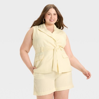 Women's Tie-Front Long Line Vest - A New Day™