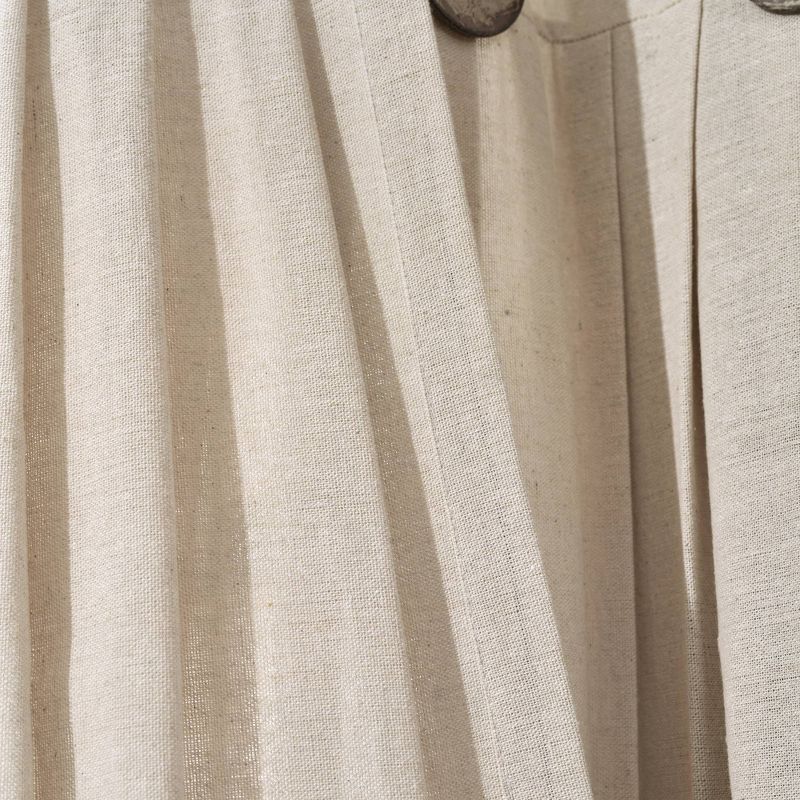 1pc Light Filtering Farmhouse Linen Button Window Curtain Panel - Lush Décor, 6 of 13