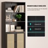ORRD 5-Tier Tall Bookcase with Rattan Doors | Large Storage Bookshelf for Living Room, Office & Bedroom,White - 3 of 4