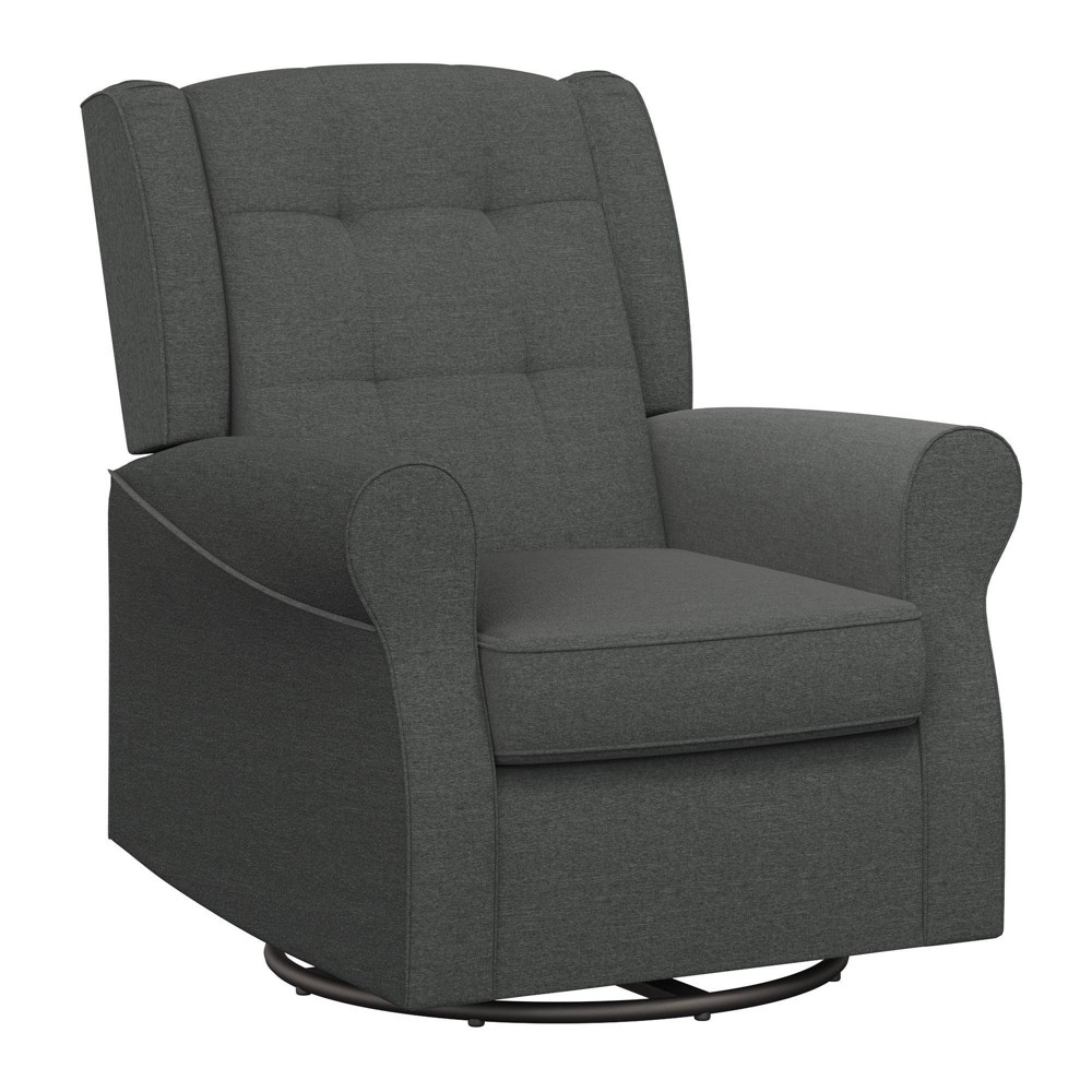 Photos - Rocking Chair Baby Relax Eden Nursery Tufted Wingback Gliding Chair - Gray