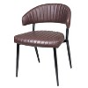 Hrinhom Set of 2 Curved Upholstered Dining Chair with Metal Legs - 3 of 4
