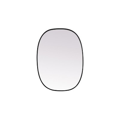 Elegant Lighting Metal Frame Oval Mirror 27x36 Inch in Black