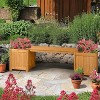VINGLI Outdoor Wood Bench with Planter Boxes, 2-in-1 All-Weather Porch Bench Seat ＆ Open-Ended Raised Garden Bed, for Balcony Patio (2 Boxes) - 2 of 4