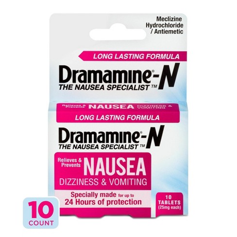 Dramamine N Long Lasting Nausea Dizziness Vomiting Relief Tablets 10ct Target