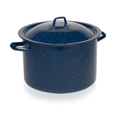 IMUSA 16qt Enamel Steamer Pot with Rack Blue: Waterbath Canning, 12.6" Diameter, Electric & Gas Compatible