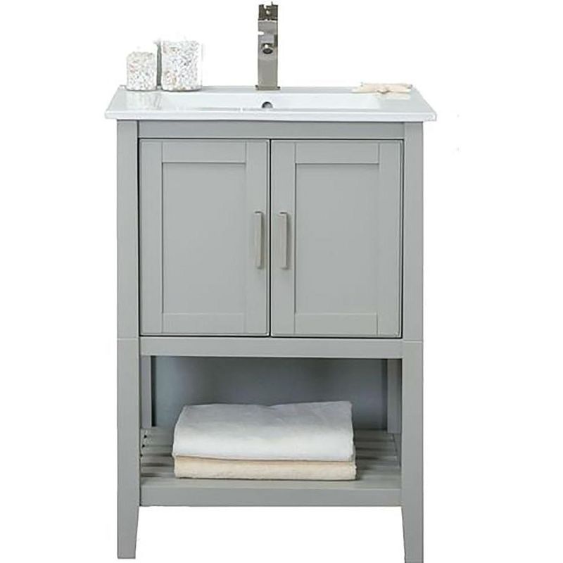 Legion Furniture 24 inches KD WHITE GRAY SINK VANITY, 1 of 2
