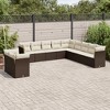vidaXL Outdoor Sofa Set Brown PE rattan Modular UV-resistant materials - 2 of 4