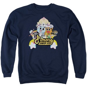 Amazing World Of Gumball Elmore Junior High Adult Crewneck Sweatshirt - 1 of 4