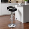 HomeRoots Black and Silver Metal and Heavy Duty Plastic Low Back Adjustable Height Bar Chair - 2 of 4