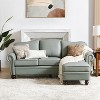 Benito 26.5" Wide Contemporary Genuine Leather Ottoman for Living Room | ARTFUL LIVING DESIGN - 3 of 4