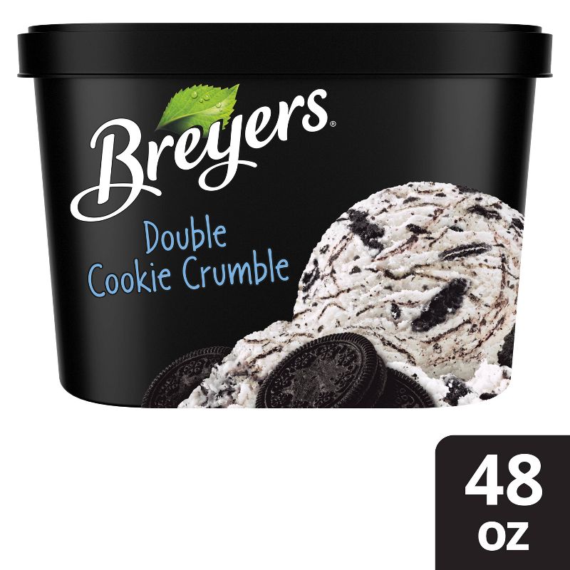 Breyers Double Cookie Crumble Frozen Dairy Dessert With Chocolate Cookie Swirl - 48oz, 1 of 8