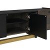 ORRD Modern Luxury TV Stand for 70-Inch TVs, 1 Drawer & 2 Cabinets, Light Wood Grain & Gold Accent Media Console,White - 3 of 4