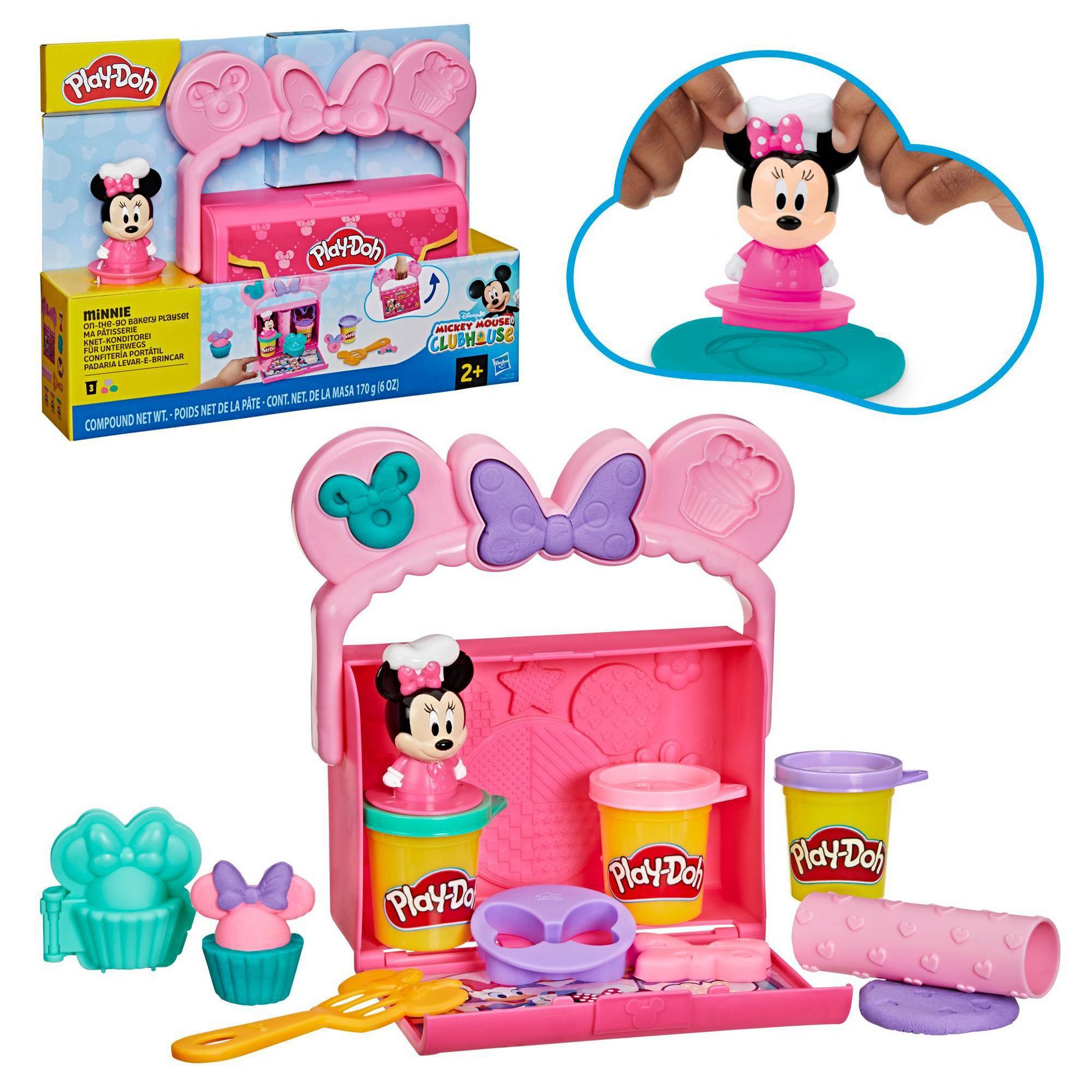 Play-Doh Disney Junior On-the-Go Bakery Play Kitchen Toy PlaySet Valentine’s Day Gifts for Kids Ages 2 and up