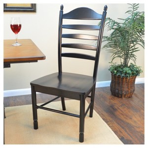 Carolina Living Josefine Dining Chair Antique Black and Table: Ladder-Back, Wood Frame, Armless Design - 1 of 3