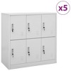 vidaXL Gray Steel Locker Cabinets Set - Modern Design, Secure Storage with Locks, for Offices, Schools & More, 5 Pieces, 35.4"x17.7"x36.4". - 2 of 4