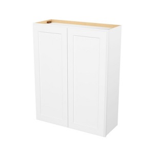 HOMLUX Easy-DIY 12 in D x 42 in H in Shaker White Ready to Assemble Wall Kitchen Cabinet 2 Doors-3 Shelves - 1 of 4