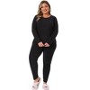 Agnes Orinda Women's Plus Size Base Layer Long Johns Set Fleece Lined Soft Lounge Thermal Underwear - 3 of 4