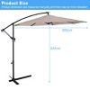 Costway 10' Hanging Umbrella Patio Sun Shade Offset Outdoor Market W/t Cross Base Beige - image 3 of 4