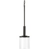 Progress Lighting Mast 1-Light Mini-Pendant, Antique Bronze, Clear and Etched Glass Shade - 4 of 4