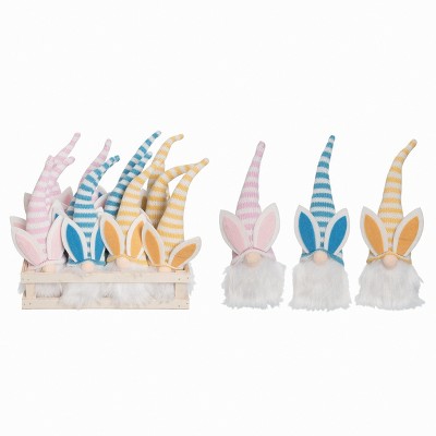 Transpac Polyester 9.75 in. Multicolor Easter Plush Bunny Hat Gnomes In Crate Set of 12