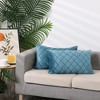 Unique Bargains Velvet Solid Geometric Textured Pillow Covers 2 Pcs - 3 of 4