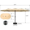 15FT Large Patio Double-Sided Rectangle Market Umbrella with Base for Poolside Lawn Backyard - 2 of 4