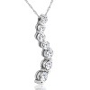 Pompeii3 1ct Diamond Journey Pendant 14K White Gold New 1" tall - image 2 of 3