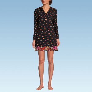 Lands' End Women's Cotton Jersey Long Sleeve Hooded Swim Cover-up Dress - 1 of 4