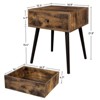 Retro Nightstand with Drawer and Tapered Legs, Rustic Brown End Table for Bedroom Living Room - 4 of 4