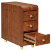 Resenkos Sofa Side End Table, End Table, Couch Table,3-Drawer End Table, Small Classic Sofa Side table Bedside Table,Brown - 4 of 4