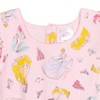 Disney Princess Mulan Belle Ariel Cinderella Sleeveless Romper Pink - 3 of 4