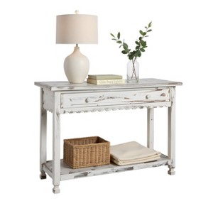 Country Cottage Console Table Hardwood White - Alaterre Furniture: Elegant Entryway Furniture with Storage Shelf, Spot Clean - 1 of 4