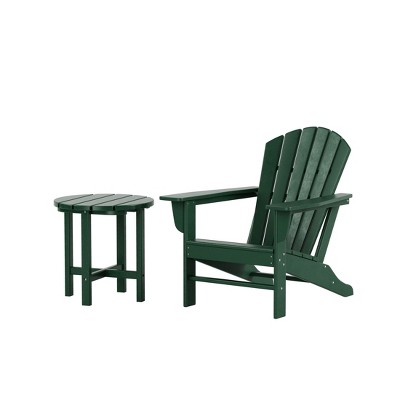 WestinTrends Dylan HDPE Outdoor Patio Adirondack Chair with Side Table (2-Piece Set)
