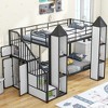 TiramisuBest Black Full XL Over Queen Metal Bunk Bed with Ladder and Slats Support - Ideal for Adults and Teens, Sturdy and Easy to Assemble - 2 of 4