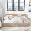 CAVINAS Storage Beds, Upholstered Tufted Bed Frame with 2 Drawers, Velvet Sofa Bed Frame with Comfortable Backrest and Armrests - 3 of 4
