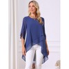 INSPIRE CHIC Women's High Low Hem Scoop Neck Asymmetrical 3/4 Sleeve Summer Top - 3 of 4