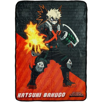 My Hero Academia Blanket Katsuki Bakugo Plush Fleece Lightweight Throw 45" X 60" Multicolored