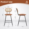 GlasFlength Dining Sets, Mid-Century Modern Bar Stool Set of 4 for Kitchen, Bar, Counyer, Brown, 16.1"*16.1"*36.8" - 2 of 4