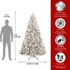 NAYSAYE 7FT Flocked Artificial Christmas Tree with Snowy Branches 1022 Tips and Sturdy Metal Stand for Indoor Holiday Decor, Green and White, - 3 of 4