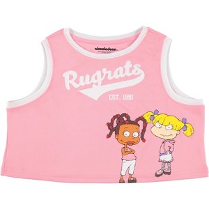 Ladies Rugrats 90's Fashion Shirt - Rugrats Angelica and Reptar Mesh Tank Top - 1 of 4