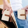 CLUCI Small Womens Wallet RFID Blocking Credit Card Holder with ID Window Leather Slim Card Wallets for Women Beige with Brown - 2 of 3