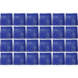 24 Pack Polyester Paisley Bandanas Bulk Pack for Group Activities - 1 of 4