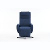 360° Swivel Recliner Chair with With Adjustable Backrest and Footrest, Chenille Upholstered Accent Chair, Blue/Light Gray/Beige-ModernLuxe - 3 of 4