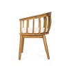 Set of 2 Outdoor Dining Chairs with Arms, Wood Klismos Armchairs for Patio or Garden Seating-Maison Boucle - 4 of 4