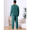 INSPIRE CHIC Men's Long Sleeve Soft Crew Neck Solid Color Casual Pajamas Set - 3 of 4