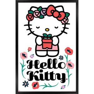 Trends International Hello Kitty: 21 Spring Cleaning - Kitty With Plant Framed Wall Poster Prints - 1 of 4