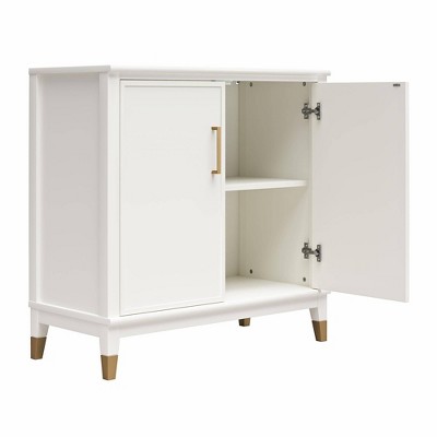 White MDF 2-Door Accent Cabinet with Adjustable Shelving