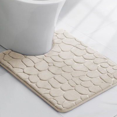Evideco French Home Goods 3D Pebble Memory Foam Bath Mats - Bath Mat, Runner Mat, and Contour Mat Available in 10 Colors